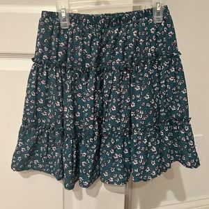 Green Skirt with flowers!